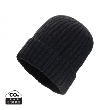Logo trade promotional gifts image of: Kennedi AWARE™ Polylana® beanie with large rib