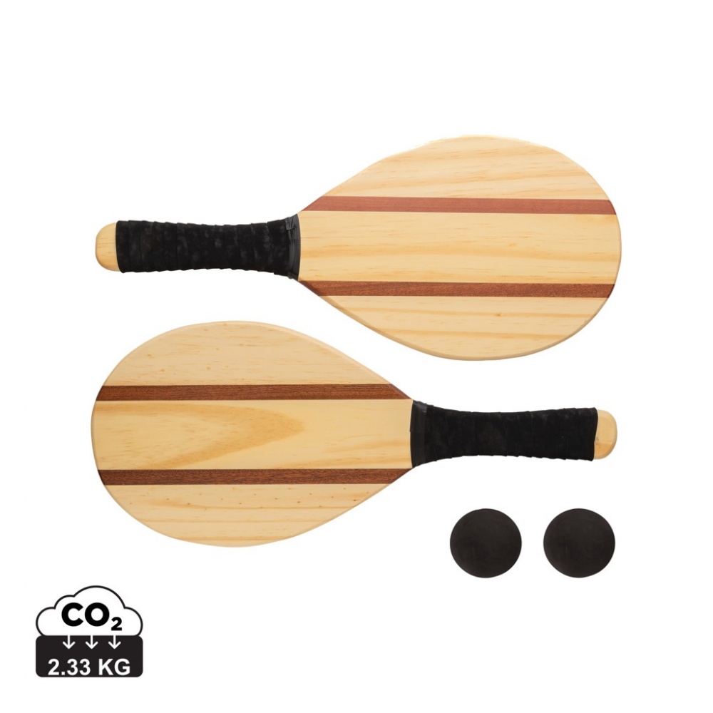 Logo trade promotional products picture of: Wooden frescobol tennis set