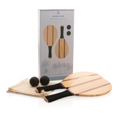 Logo trade advertising products image of: Wooden frescobol tennis set