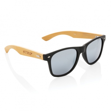 Logo trade promotional gift photo of: Bamboo and RCS recycled plastic sunglasses