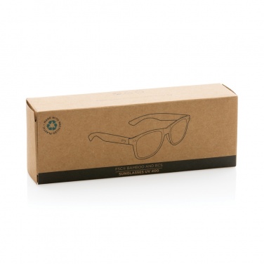 Logo trade promotional merchandise image of: Bamboo and RCS recycled plastic sunglasses