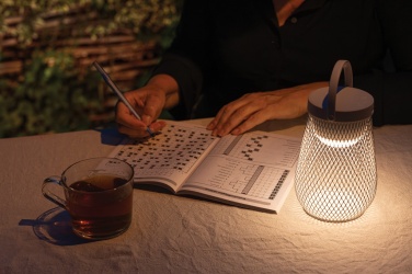 Logo trade corporate gifts picture of: Aurora RCS recycled plastic USB re-chargeable table lamp