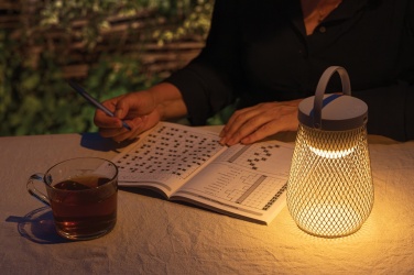 Logo trade promotional giveaways picture of: Aurora RCS recycled plastic USB re-chargeable table lamp