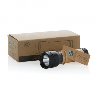 Logo trade promotional merchandise photo of: Lucid 1W RCS certified recycled plastic & bamboo torch