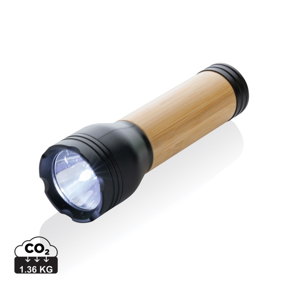 Logotrade promotional merchandise picture of: Lucid 3W RCS certified recycled plastic & bamboo torch