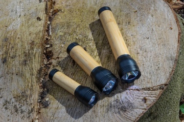 Logo trade corporate gifts image of: Lucid 5W RCS certified recycled plastic & bamboo torch