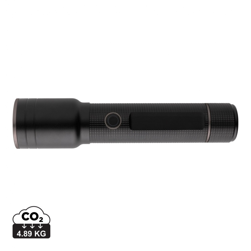 Logo trade promotional merchandise photo of: RCS recycled aluminum USB-rechargeable heavy duty torch