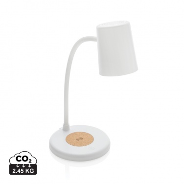 Logotrade advertising product image of: Zenara RCS recycled plastic and cork 15W wireless desk lamp