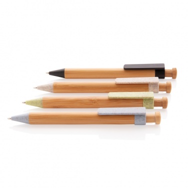 Logotrade business gift image of: Bamboo pen with wheatstraw clip