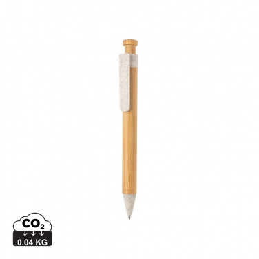 Logo trade promotional products picture of: Bamboo pen with wheatstraw clip