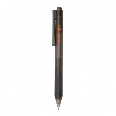 Logo trade promotional merchandise picture of: X9 frosted pen with silicone grip