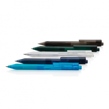 Logo trade promotional merchandise picture of: X9 frosted pen with silicone grip