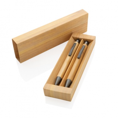Logotrade corporate gifts photo of: Bamboo modern pen set in box