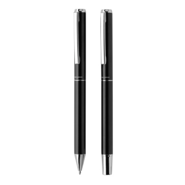 Logo trade promotional giveaways picture of: Swiss Peak Cedar RCS certified recycled aluminum pen set
