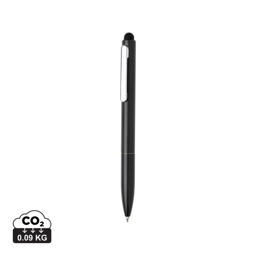 Logotrade promotional gift image of: Kymi RCS certified recycled aluminium pen with stylus