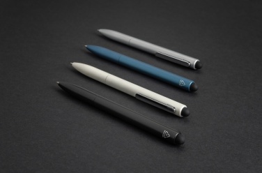 Logo trade promotional products image of: Kymi RCS certified recycled aluminium pen with stylus