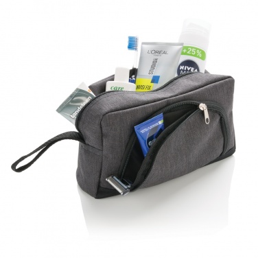 Logo trade promotional giveaways picture of: Classic two tone toiletry bag