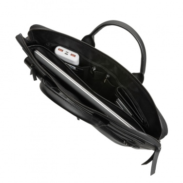 Logo trade promotional item photo of: Swiss Peak GRS recycled PU 14 inch laptop bag