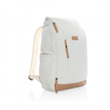 Logotrade promotional item image of: Impact AWARE™ 16 oz. recycled canvas 15" laptop backpack
