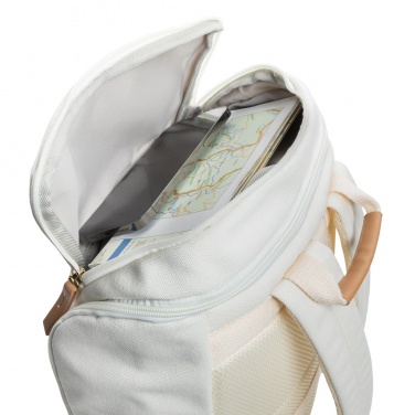 Logo trade promotional merchandise image of: Impact AWARE™ 16 oz. recycled canvas 15" laptop backpack