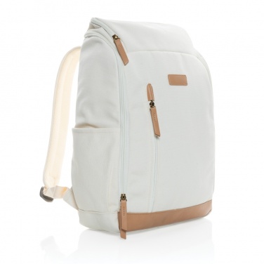 Logotrade promotional products photo of: Impact AWARE™ 16 oz. recycled canvas 15" laptop backpack