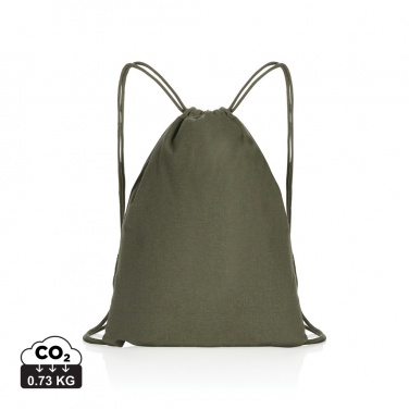 Logo trade promotional merchandise image of: Impact AWARE™ recycled cotton drawstring backpack 145g