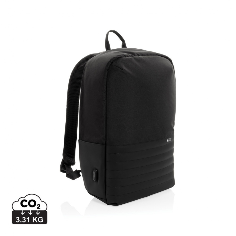 Logo trade promotional products image of: Swiss Peak AWARE™ RFID anti-theft 15.6'' laptop backpack