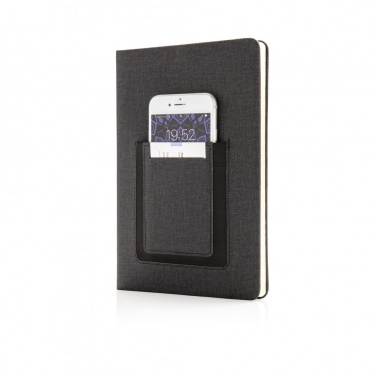 Logotrade promotional giveaway picture of: Deluxe A5 Notebook with phone pocket