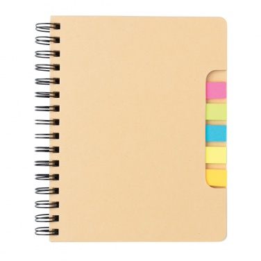 Logotrade promotional merchandise image of: A5 Kraft spiral notebook with sticky notes