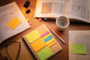 Logotrade promotional giveaways photo of: A5 Kraft spiral notebook with sticky notes