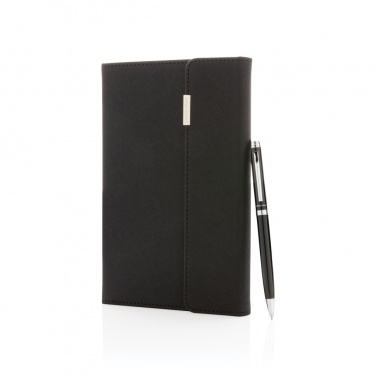 Logotrade promotional gift picture of: Swiss Peak deluxe A5 notebook and pen set