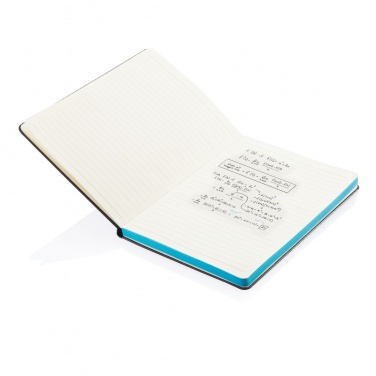 Logotrade promotional gift picture of: Deluxe hardcover A5 notebook with coloured side