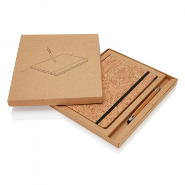 Logotrade promotional product picture of: A5 notebook with bamboo pen including stylus