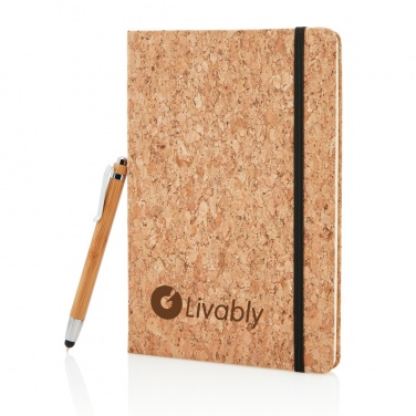 Logotrade corporate gifts photo of: A5 notebook with bamboo pen including stylus