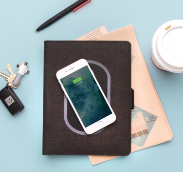 Logo trade promotional merchandise picture of: Air 5W wireless charging notebook cover A5