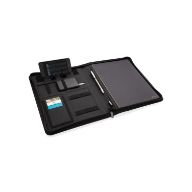 Logo trade promotional products image of: Air 5W wireless charging portfolio A4 w/ 5000 mAh powerbank