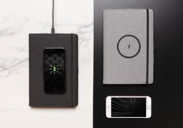 Logotrade promotional merchandise photo of: Air 5W wireless charging refillable journal cover A5