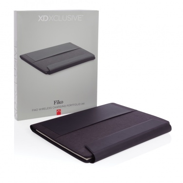 Logotrade promotional items photo of: Fiko 5W wireless charging portfolio A4 with powerbank
