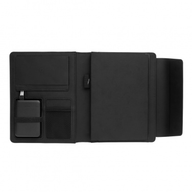 Logo trade promotional merchandise photo of: Fiko wireless charging A5 portfolio with powerbank