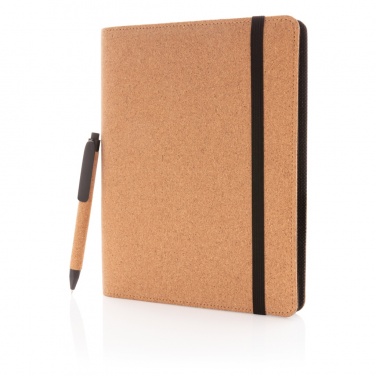 Logotrade promotional gift picture of: Deluxe cork portfolio A5 with pen