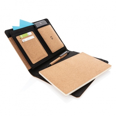 Logo trade advertising products picture of: Deluxe cork portfolio A5 with pen