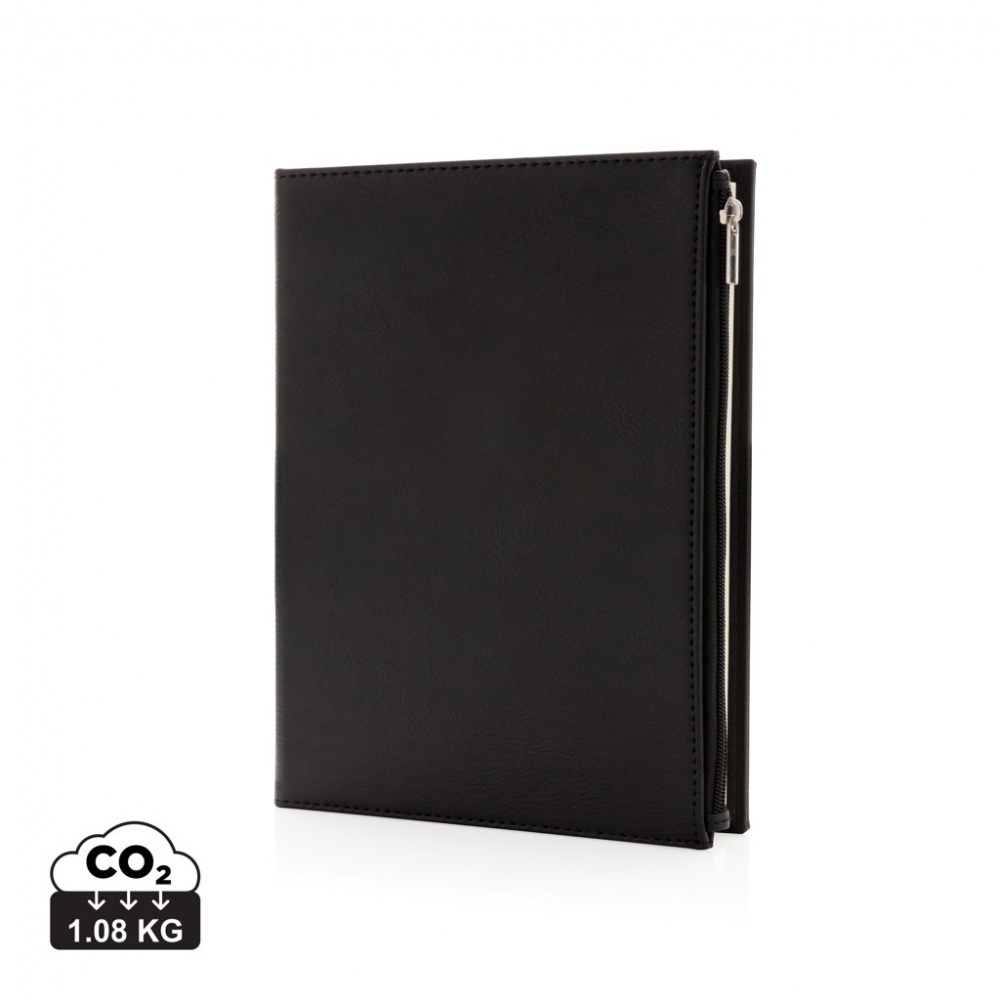 Logo trade corporate gifts image of: Swiss Peak A5 PU notebook with zipper pocket