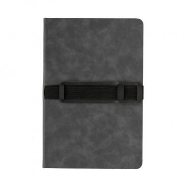 Logotrade promotional gift picture of: Deluxe hardcover PU notebook A5 with phone and pen holder