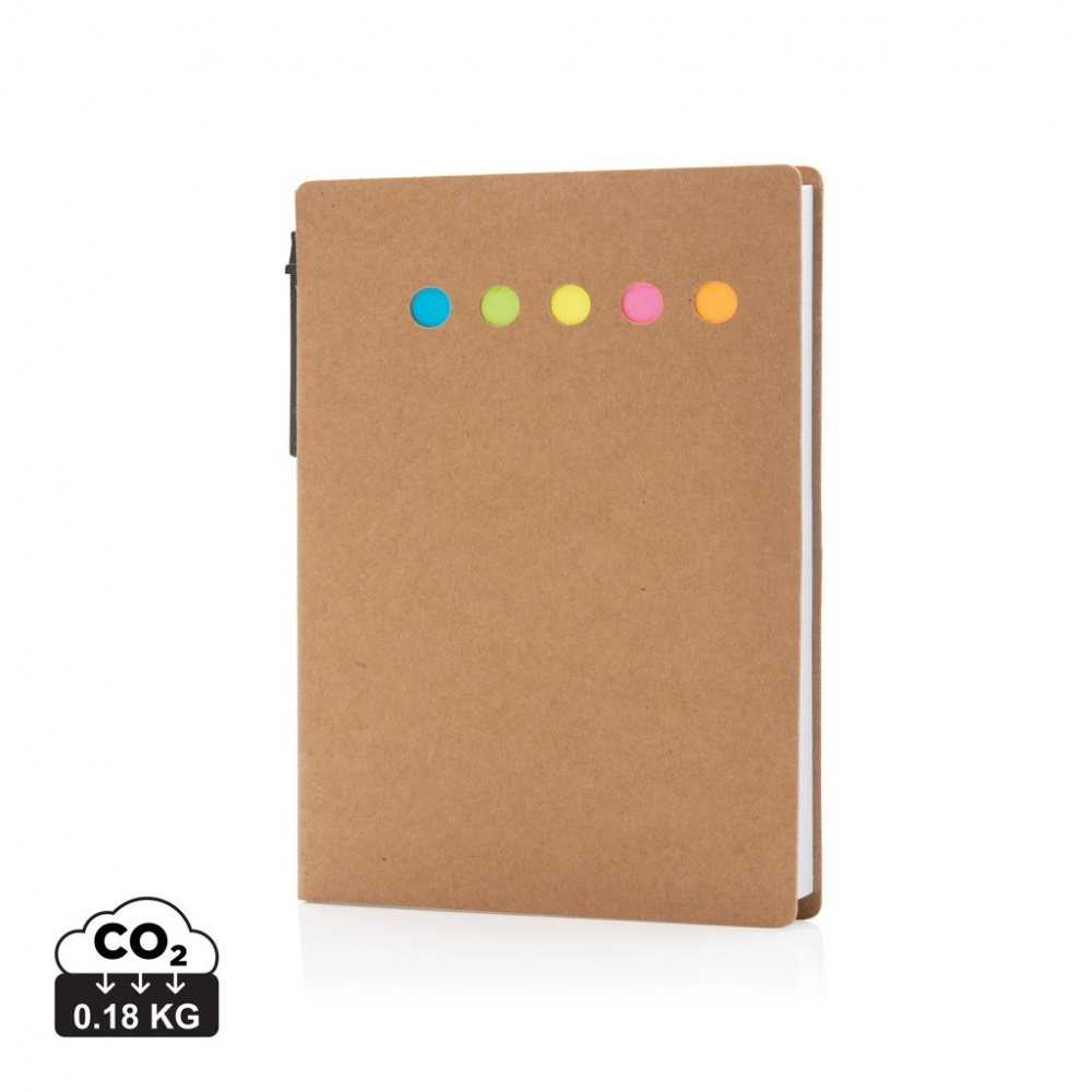 Logotrade promotional product picture of: Kraft sticky notes A6 booklet with pen