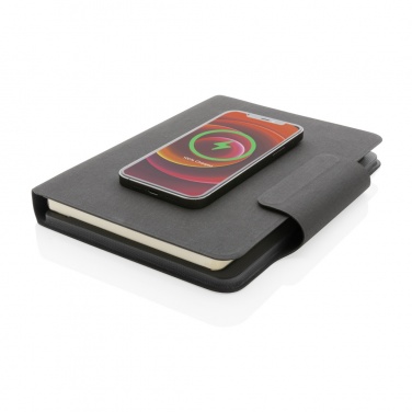 Logo trade corporate gifts image of: Artic Magnetic 10W wireless charging A5 notebook