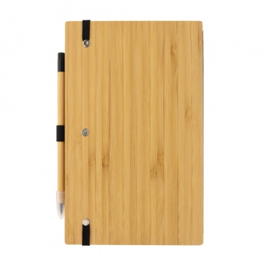 Logo trade promotional gifts image of: Bamboo notebook and infinity pencil set