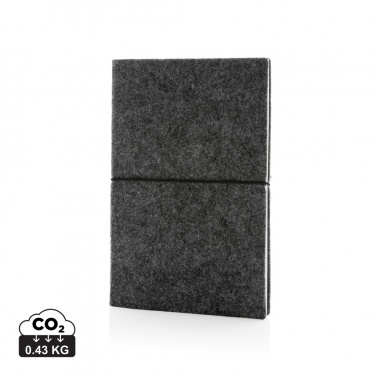 Logo trade promotional merchandise image of: GRS certified recycled felt A5 softcover notebook