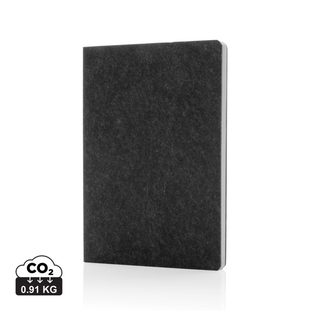 Logo trade corporate gifts picture of: Phrase GRS certified recycled felt A5 notebook