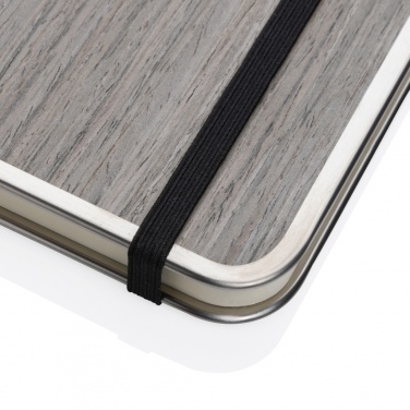 Logo trade business gifts image of: Treeline A5 wooden cover deluxe notebook