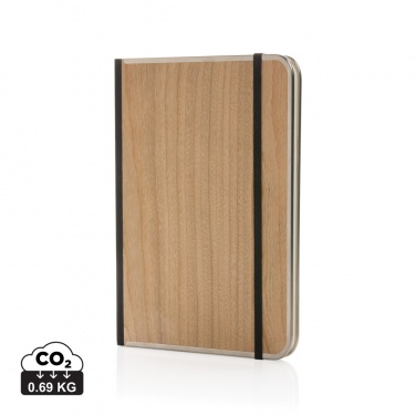 Logotrade corporate gift image of: Treeline A5 wooden cover deluxe notebook